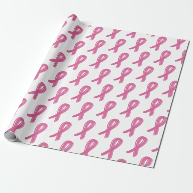 Pink Ribbon Wrapping Paper breast cancer awareness (Unrolled)
