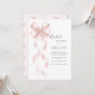 Pink Ribbons & Bows Elegant Bridal Shower Invit Invitation