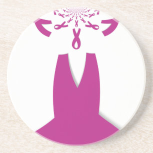Pink Ribbons Breast Cancer Awareness Art Print Coaster