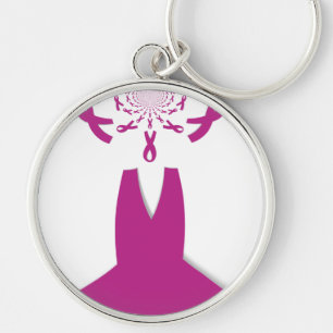 Pink Ribbons Breast Cancer Awareness Art Print Keychain
