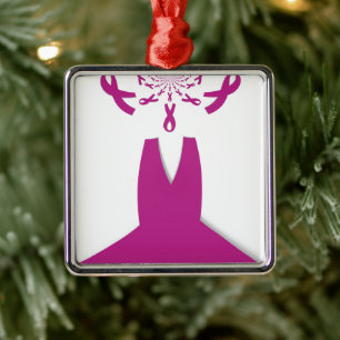 Pink Ribbons Breast Cancer Awareness Art Print Metal Ornament