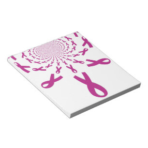 Pink Ribbons Breast Cancer Awareness Art Print Notepad