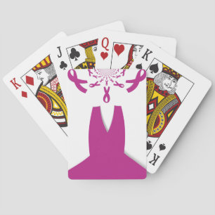 Pink Ribbons Breast Cancer Awareness Art Print Playing Cards