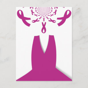 Pink Ribbons Breast Cancer Awareness Art Print Postcard