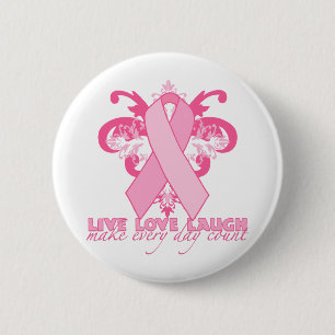 Pink Ribbons Every Day 2 Inch Round Button