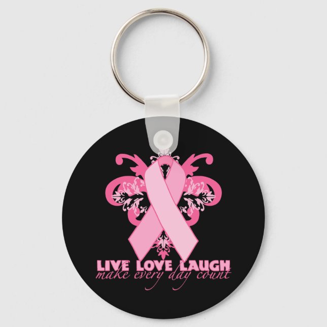 Pink Ribbons Every Day Keychain (Front)