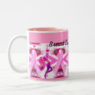Pink Ribbons of Love & Hope_ Two-Tone Coffee Mug
