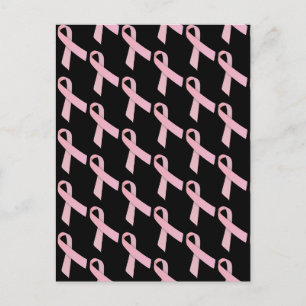 Pink Ribbons Tiled Pattern Postcard