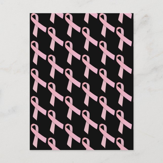 Pink Ribbons Tiled Pattern Postcard (Front)