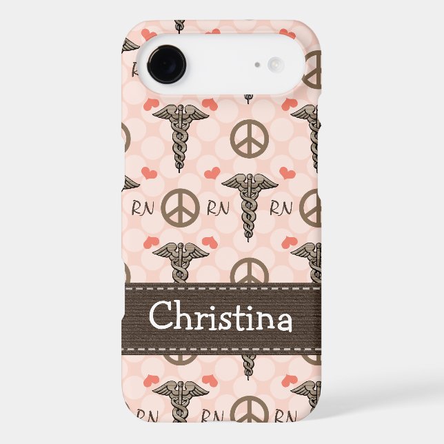Pink RN Nurse Caduceus iPhone 4 4s Case-Mate Cover (Back)