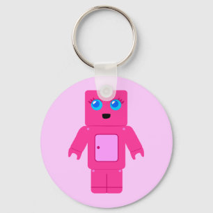 Pink Robot Keychain
