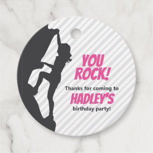 Pink Rock Climbing Birthday   Rock Climbing  Favour Tags