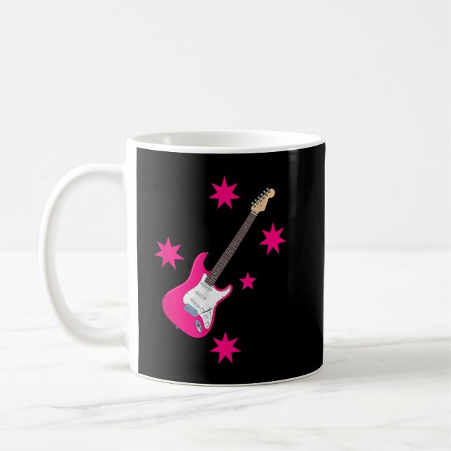 Pink Rock Electric Guitar Coffee Mug (Left)