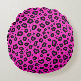 Pink rock girafe round pillow