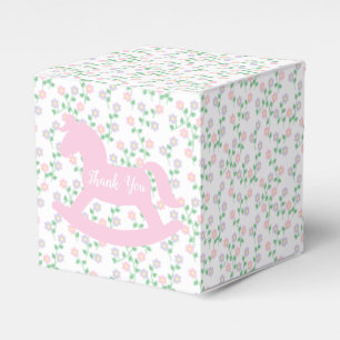 Pink Rocking Horse Girl Baby Shower Favor Box