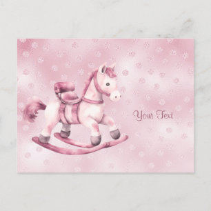 Pink Rocking Horse Postcard
