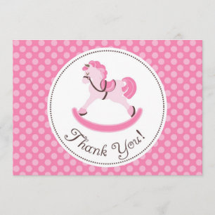 Pink Rocking Horse Thank You Card