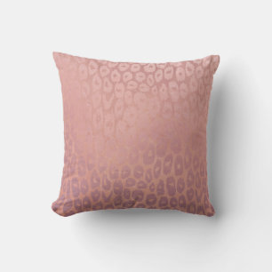 Pink Rode Golg Glitter Leopard Texture Throw Pillow