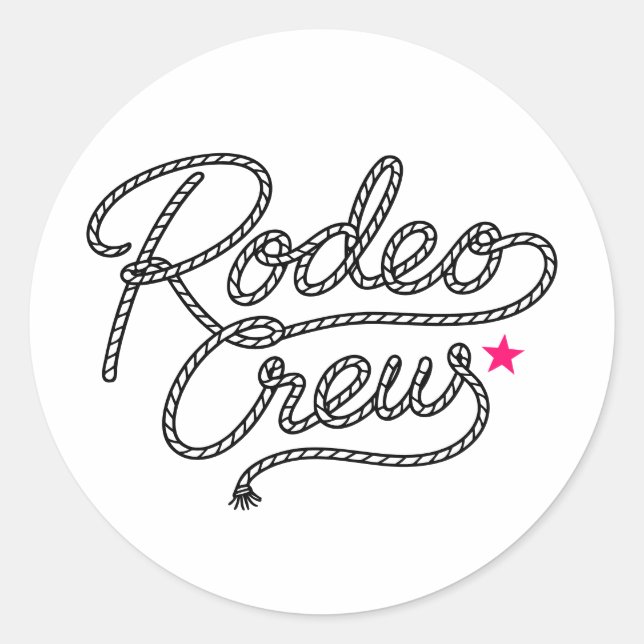 Pink Rodeo Crew Western Bachelorette Party Classic Round Sticker (Front)