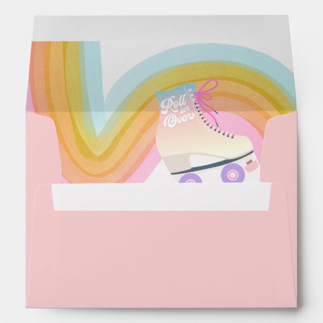 Pink Roller Skating Birthday  Envelope (Back (Bottom))