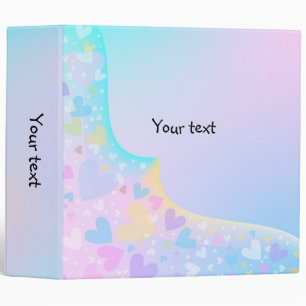 Pink romantic hearts design binder