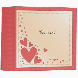 Pink romantic hearts design binder