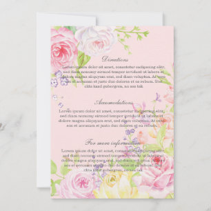 Pink Romantic Watercolor Roses Wedding Invitation