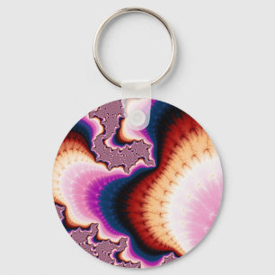 Pink Roots - Fractal Keychain