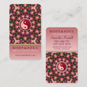 Pink Rosa Feminine Beauty YinYang Holistic Business Card
