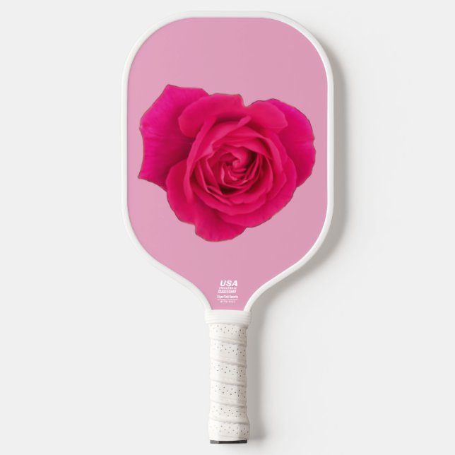 Pink Rose #4 Pickleball Paddle (Front)