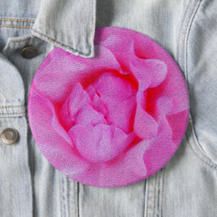 pink rose 6 inch round button