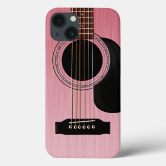 Pink Rose Acoustic Guitar iPhone 13 Case