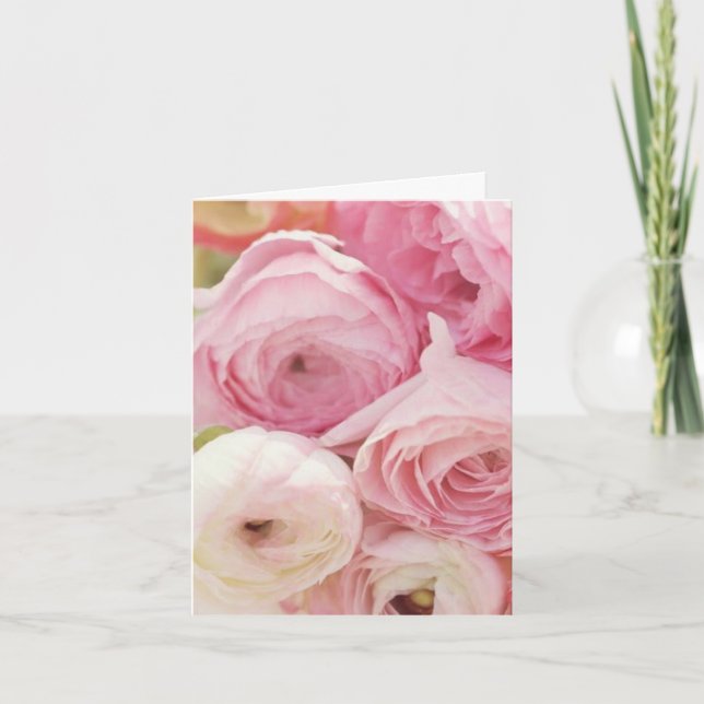 Pink Rose All-Occasion Thinking of You  Thank You Card (Front)