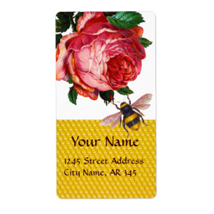 PINK ROSE AND HONEY BEE ,BEEKEEPER
