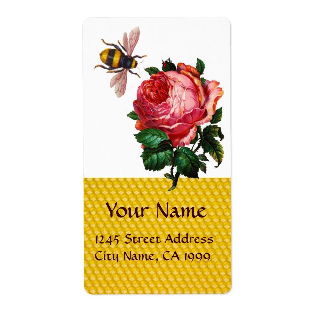 PINK ROSE AND HONEY BEE ,BEEKEEPER (Front)