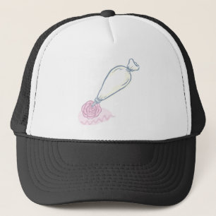 Pink Rose and Pastry Bag Trucker Hat