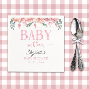 Pink Rose Baby Shower – Baby in Bloom Napkin