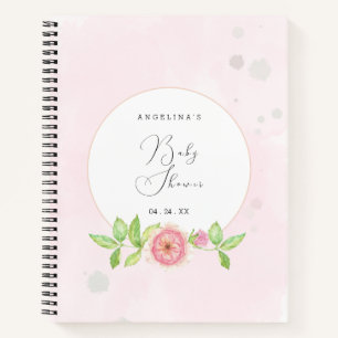 Pink Rose Baby Shower Gift List Notebook