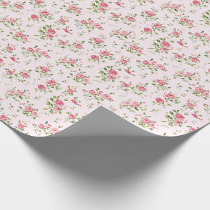 Pink Rose Baby Shower Wrapping Paper