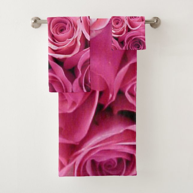 Pink Rose Bath towel Set (Insitu)