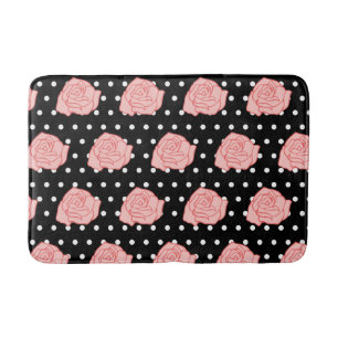 Pink Rose Bathroom Rug Mat