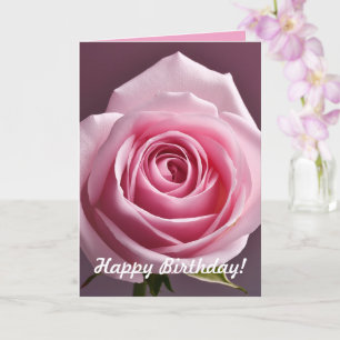 Pink Rose Birthday Greeting Card
