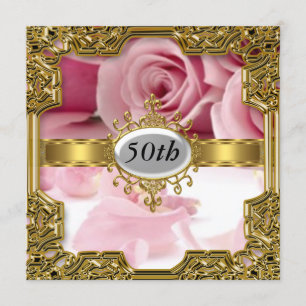 Pink Rose Birthday Party Glamour Hot Invitation