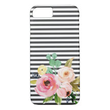 Pink Rose Black Stripe