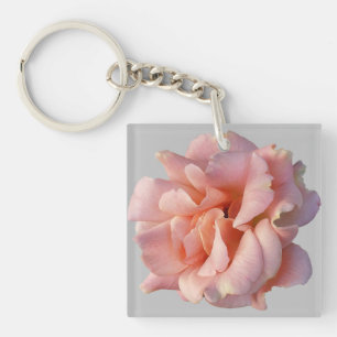 pink rose bloom keychain