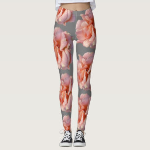 pink rose bloom leggings
