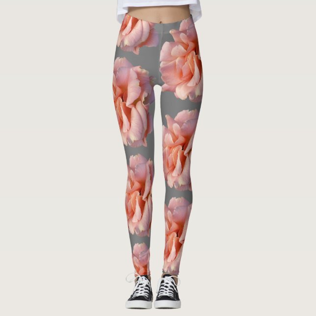 pink rose bloom leggings (Front)