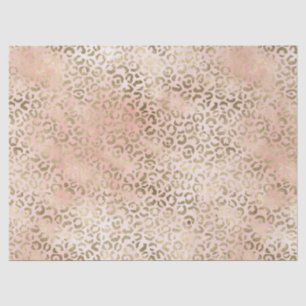 Pink Rose Blush Gold Leopard Print   Tissue Paper
