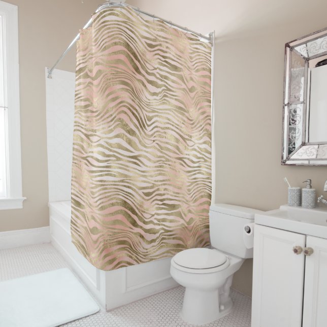 Pink Rose Blush Gold Zebra Animal Print     (In Situ)