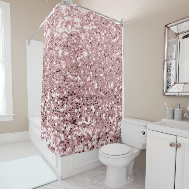 Pink Rose Blush Powder Faux Glitter Sequin Glam (In Situ)